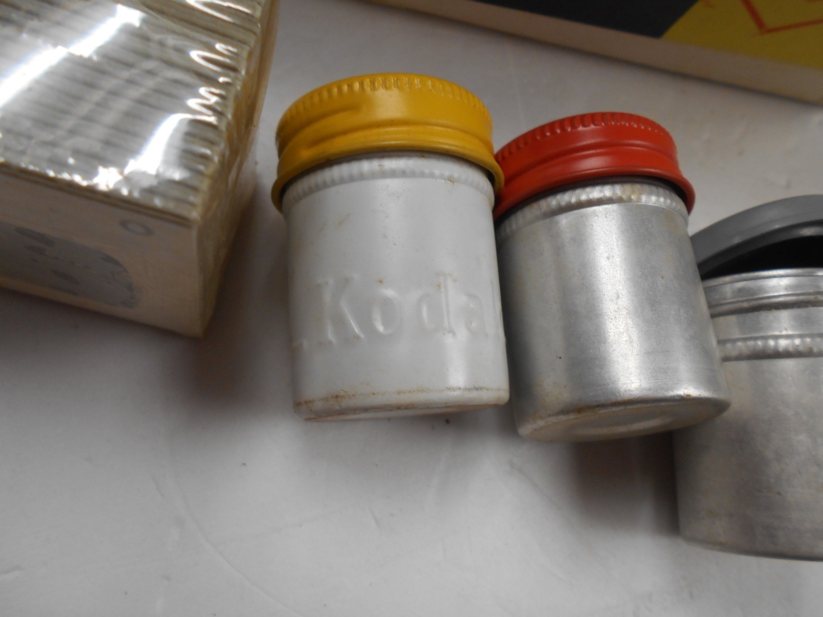 Vintage 2″x2″ EASYMOUNTS for Film Slides and 3 Film Cans