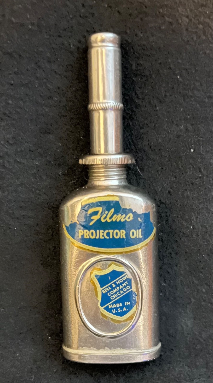 1896 FILMO OIL CAN TIN PROJECTOR NEEDLE OILER BELL & HOWELL CHICAGO IL USA