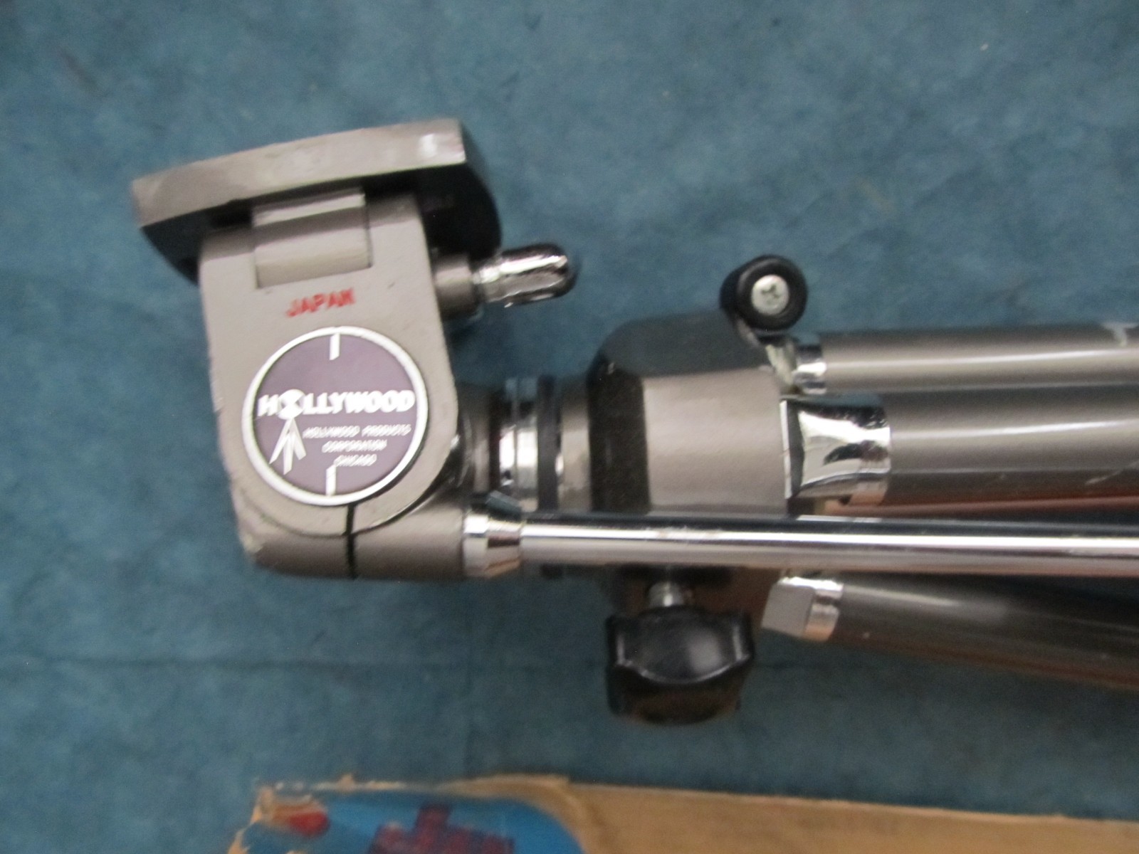 Vintage Hollywood tripod for camera with original box extends to 50″