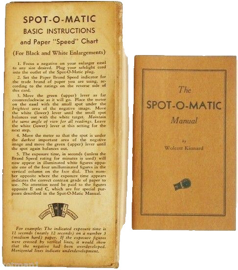 Mid-century Spot-O-Matic Enlarging Meter w/ Box, Instructions & Manual, Bakelite