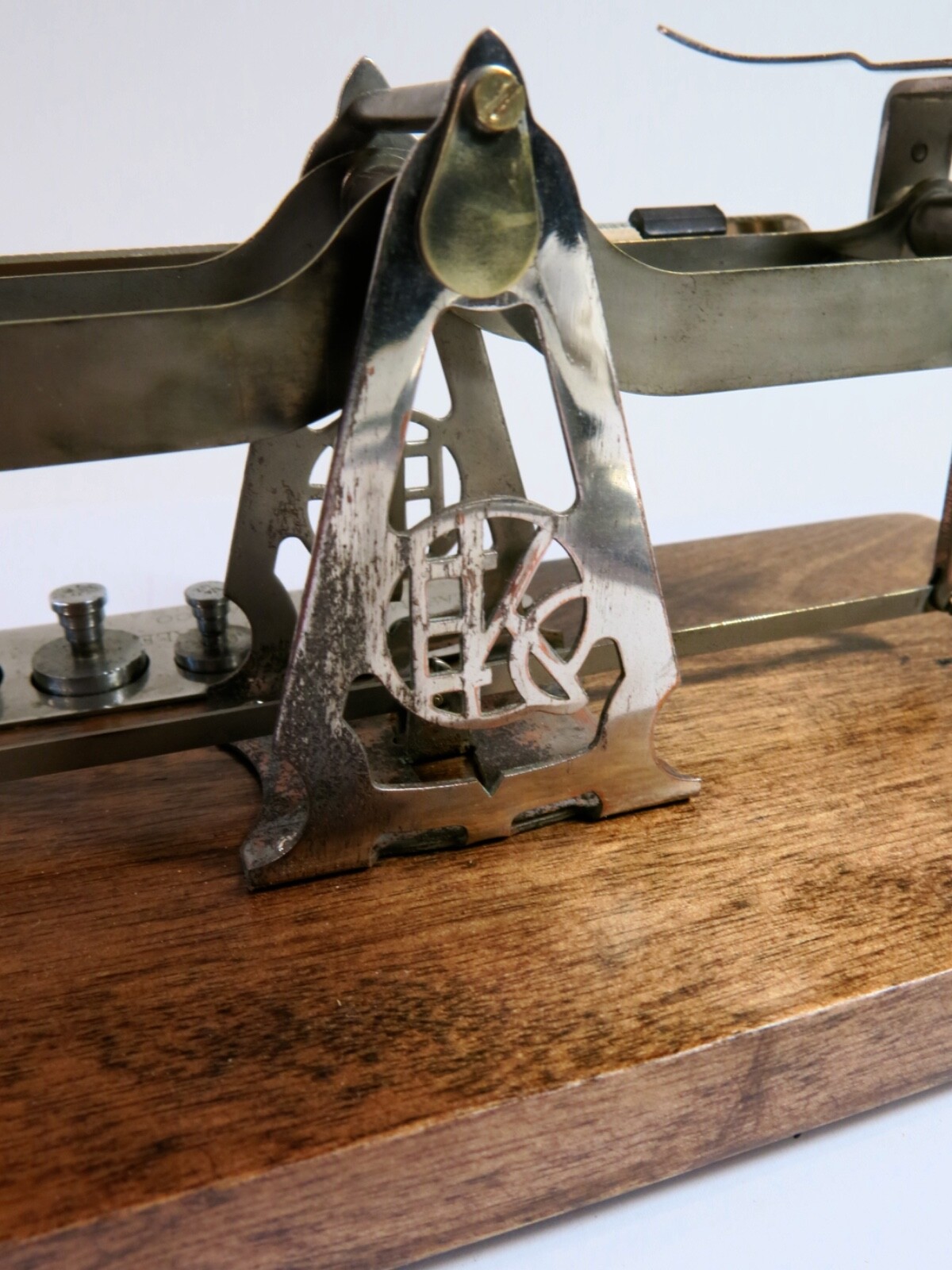 Antique Kodak Studio Scale with Weights and Pans — Refinished Base