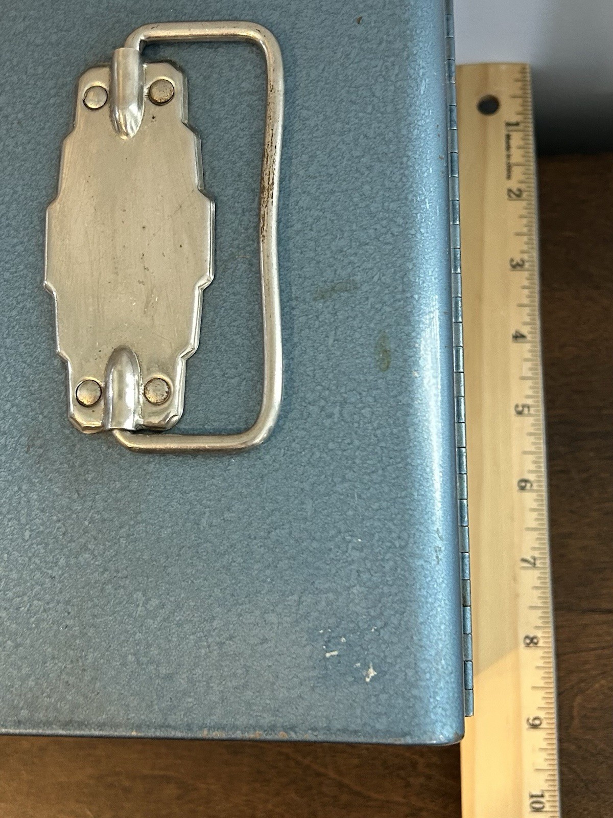 Vintage Logan Super 8mm Film Blue Metal Storage Box Case Holds 12 Reel Slots GUC