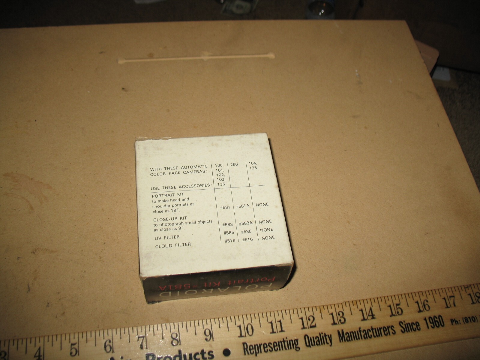 VTG NOS POLAROID 250 PORTRAIT KIT #581A FOR COLOR PACK CAMERAS