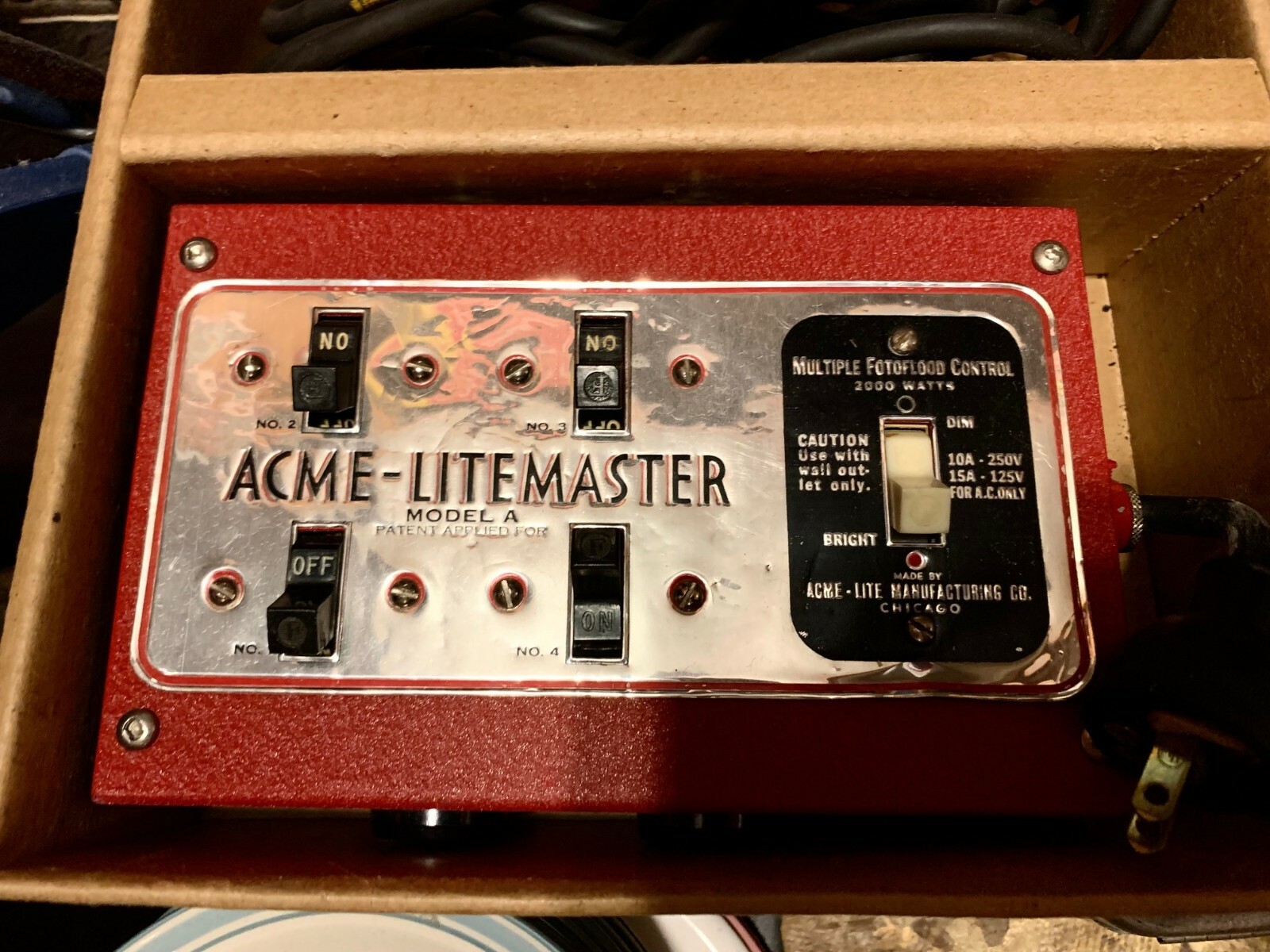 VINTAGE ACME Litemaster FotoFlood Control CHICAGO LIGHT FLASH Photography RARE