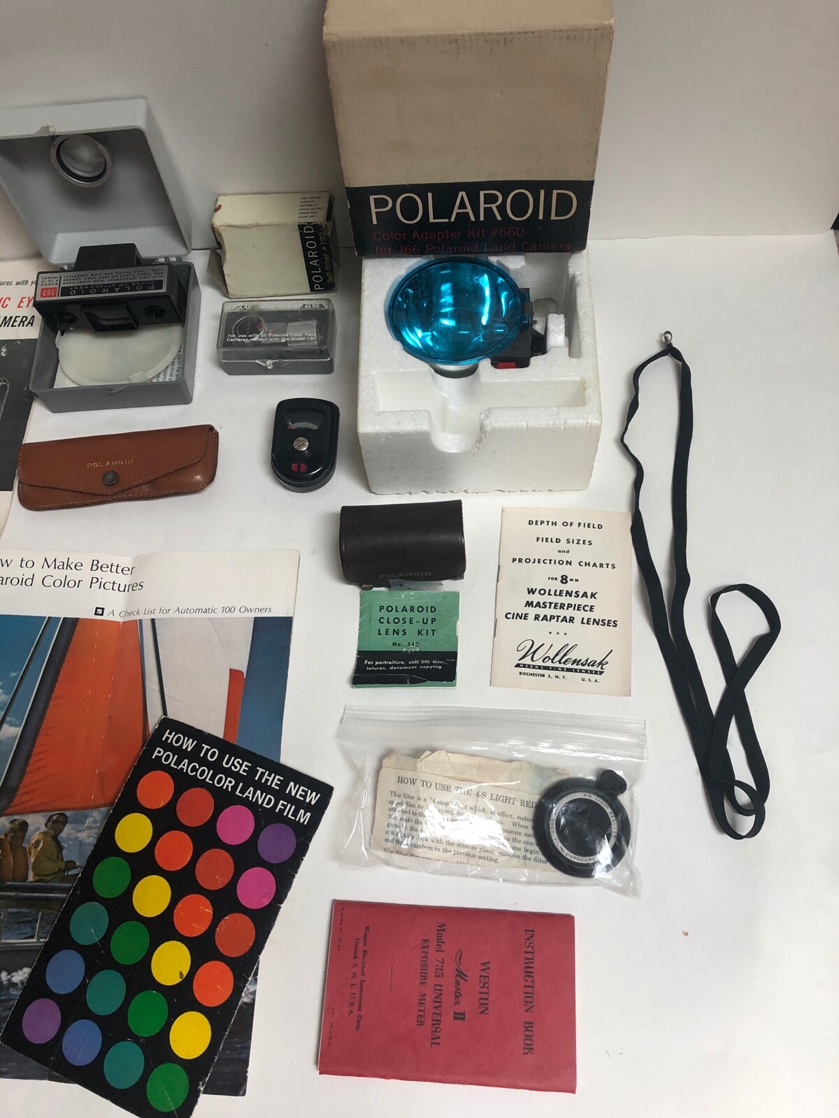 Vintage Lot of Polaroid Camera Accessories/Manuals/etc – Untested