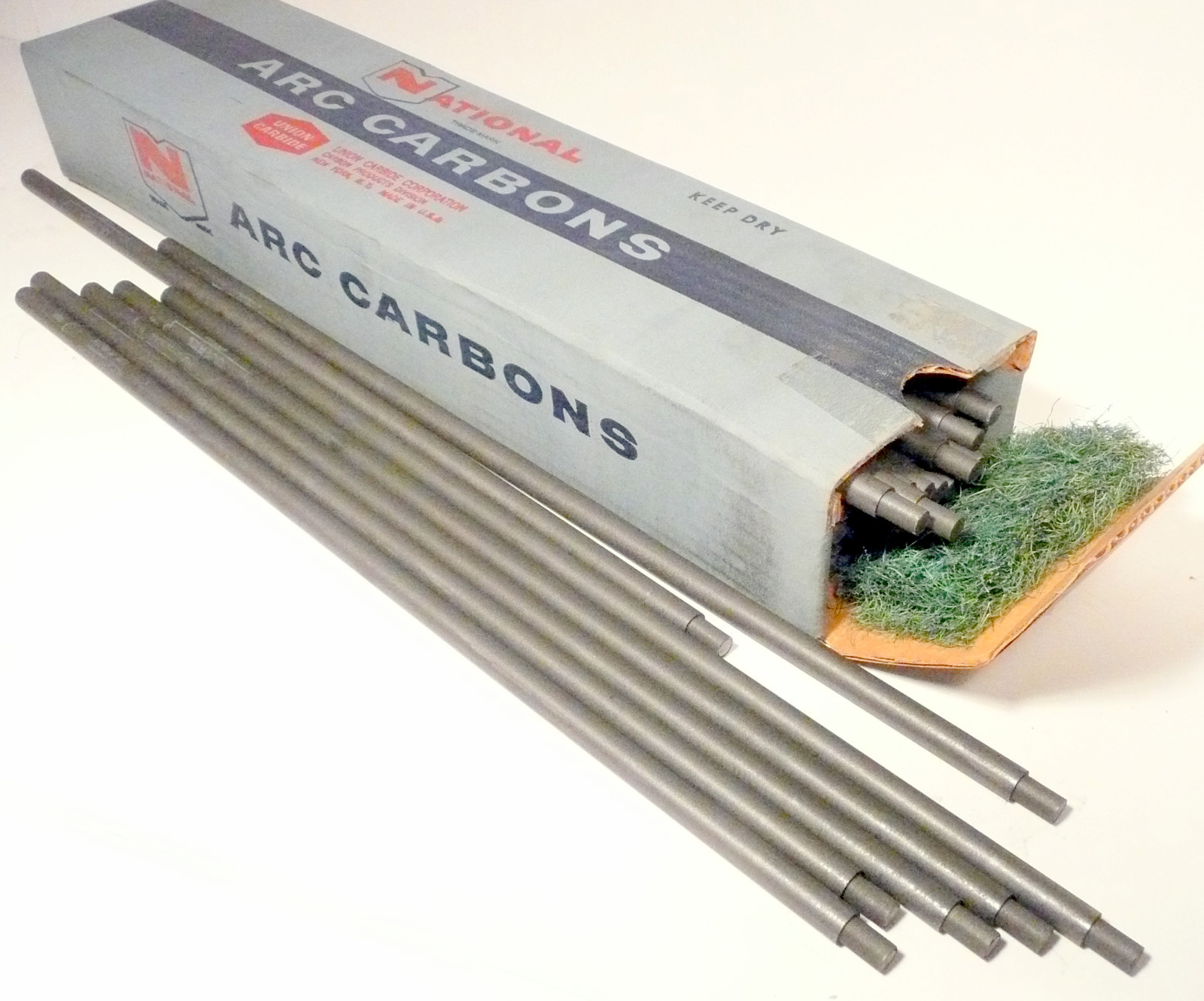 CARBON ARC RODS for THREATRICAL USE – 1 BOX of 10mm x 17+” NATIONAL POSITIVES
