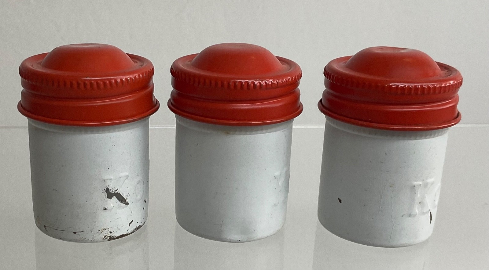 VTG Lot of 3 Kodak 35mm Film Roll Embossed Container Metal Tin Can Canister