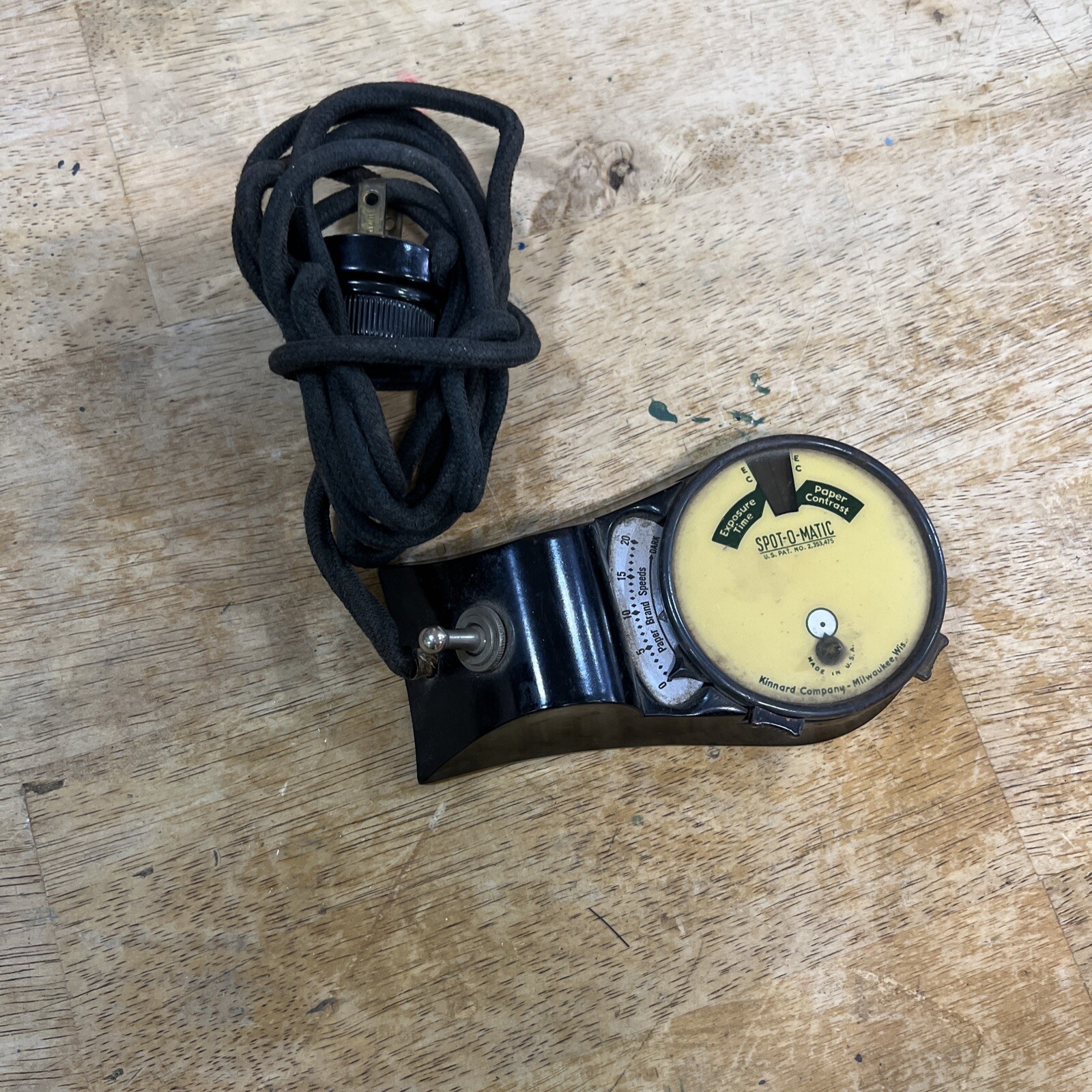 Vintage Spot-O-Matic Photographic Enlarging Meter Kinnard Company Vintage