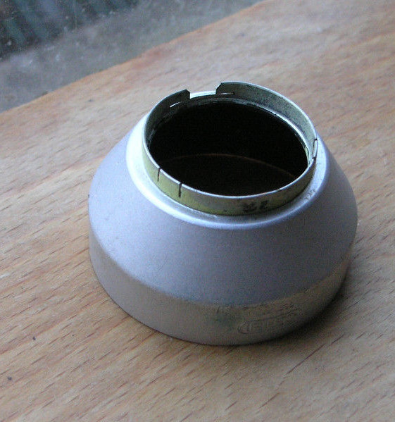 A27 27mm push fit lens hood slip on shade light alloy Cenei germany made