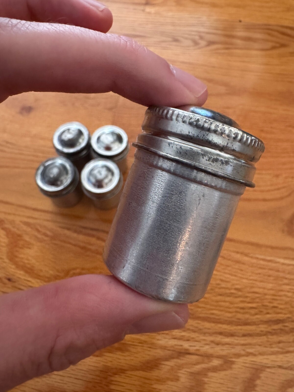 Lot of 5 Kodak 35mm Aluminum Film Canisters in Silver