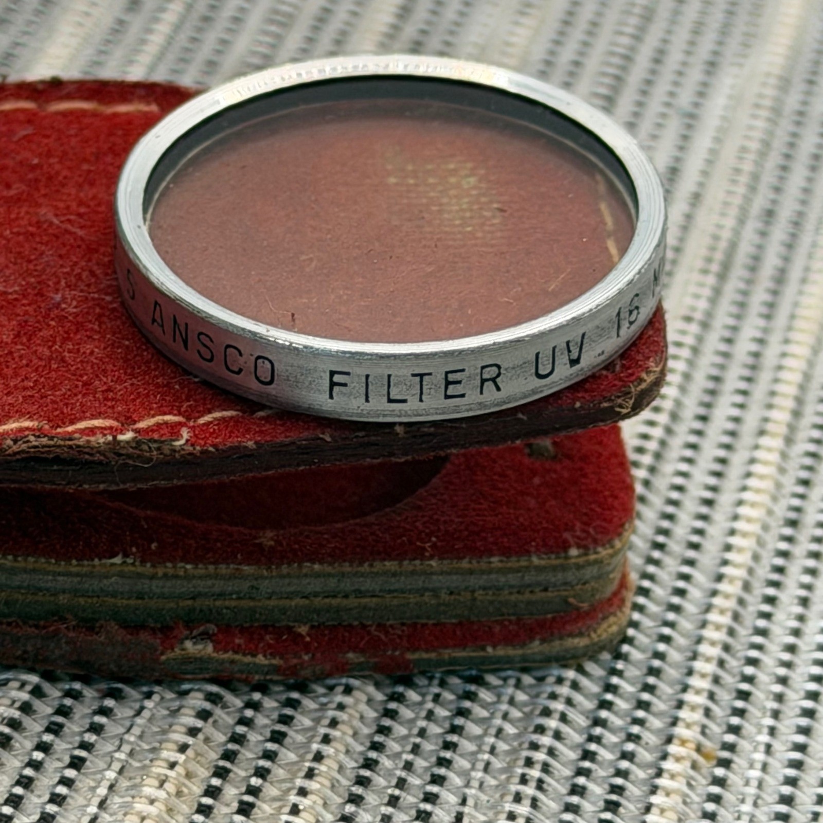 Vintage Ansco Leather Camera Case and Filter Wallet with UV 16 Kodak Filters