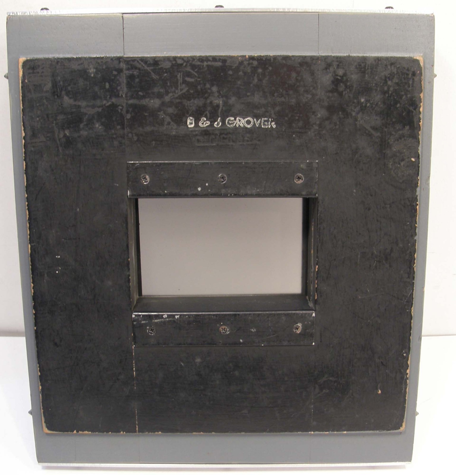 VINTAGE BURKE & JAMES GROVER SLIDING BACK 4 3/4″ X 3 1/2″ GROUND GLASS