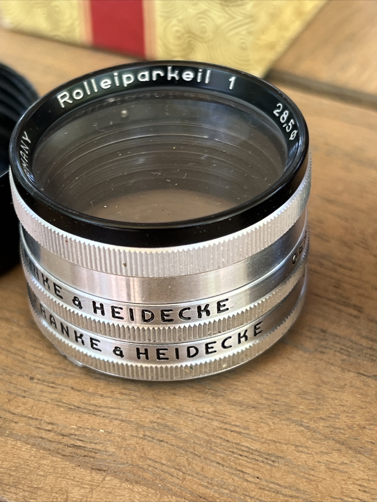 VINTAGE ROLLEIFLEX FRANKE & HEIDECKE ROLLEIPARKEIL 1 28.5MM 3PC LENS SET New Nos