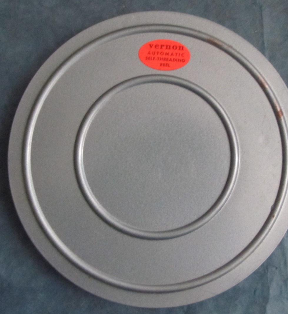 Vintage blue 8mm film canister/ box with reel