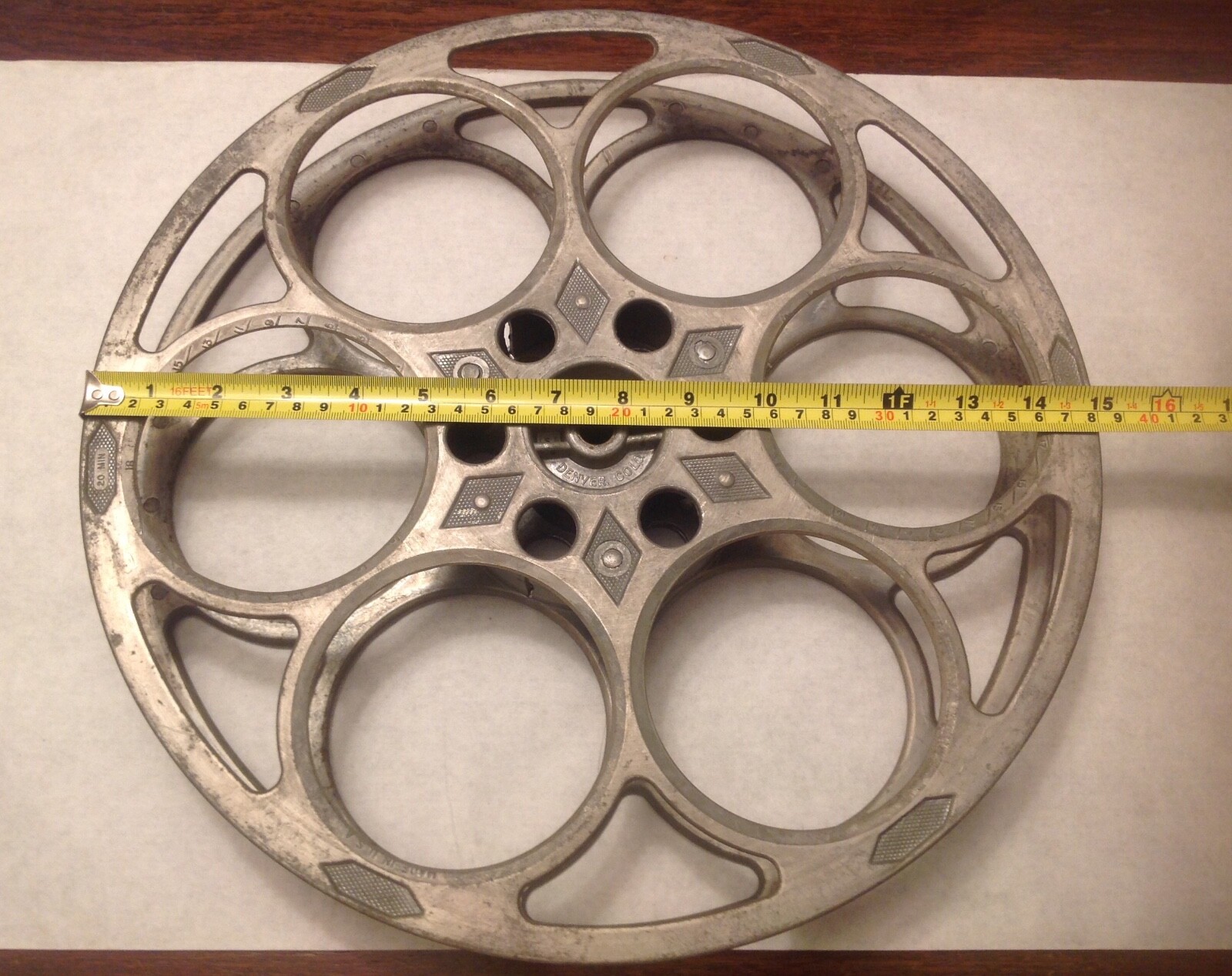 Vintage Goldberg Brothers 35mm Movie Projector Film Reel. 6 Hole. Cast Aluminum