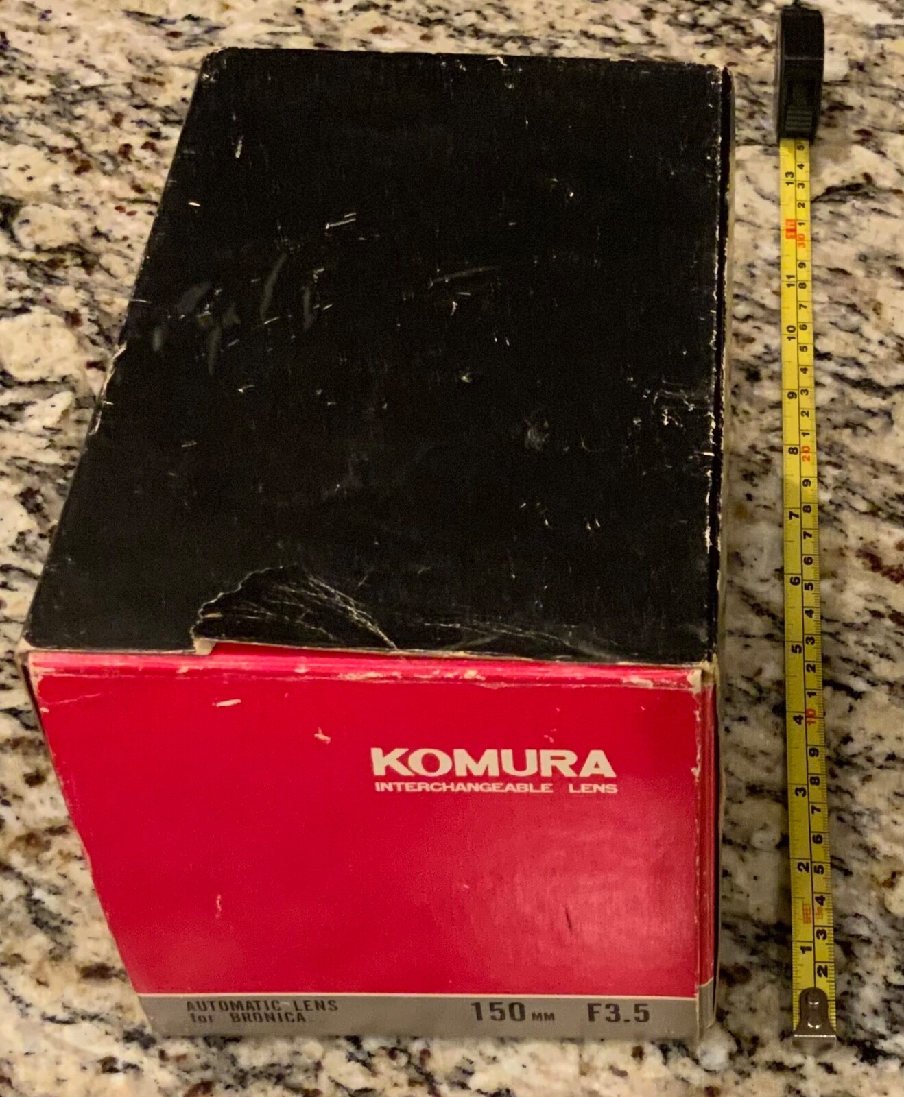 Komura Bronica Automatic 150mm F3.5 Vintage Camera Lens Box & Canister Only Nice