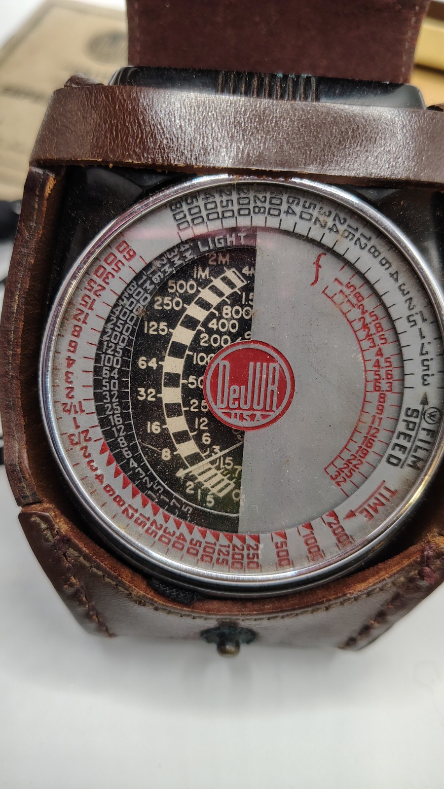 Vintage DeJur Critic Model 40 Exposure Meter Tested Working w/ Original Box Case