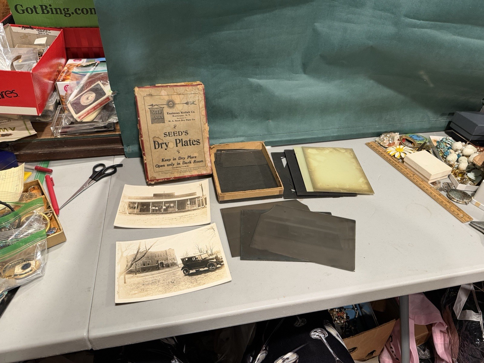 Eastman Kodak Seeds Dry Plates Glass Photography Slide Photo General Store Auto