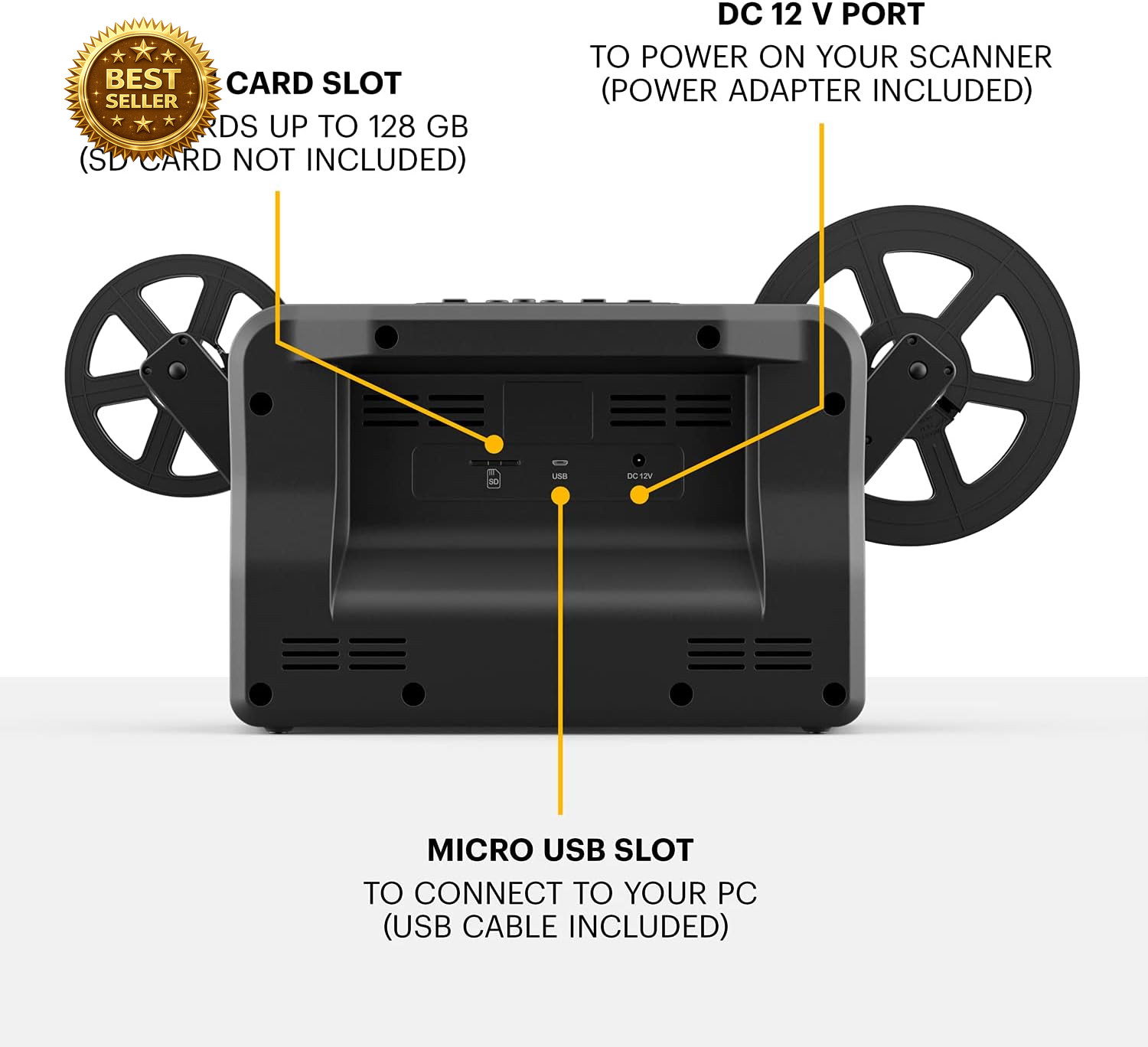 8mm Super 8 Film Digitizer Converter Scanner 5” Screen MP4 SD Card