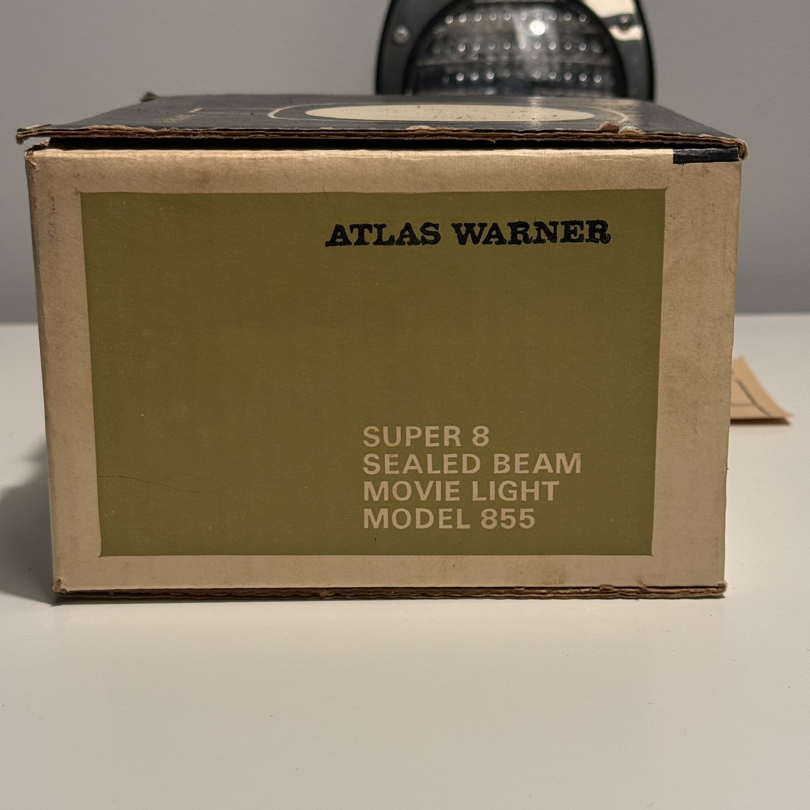 Vintage Super 8 Movie Light Model 855 w/ Box Atlas Warner Sealed Beam Works!
