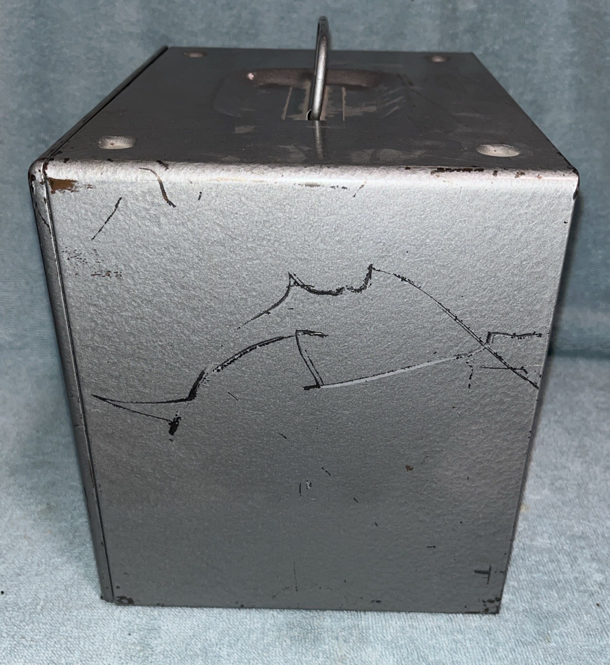 Vintage Brumberger 8mm 12 Reel Holder 7” Steel Storage Case 1950s