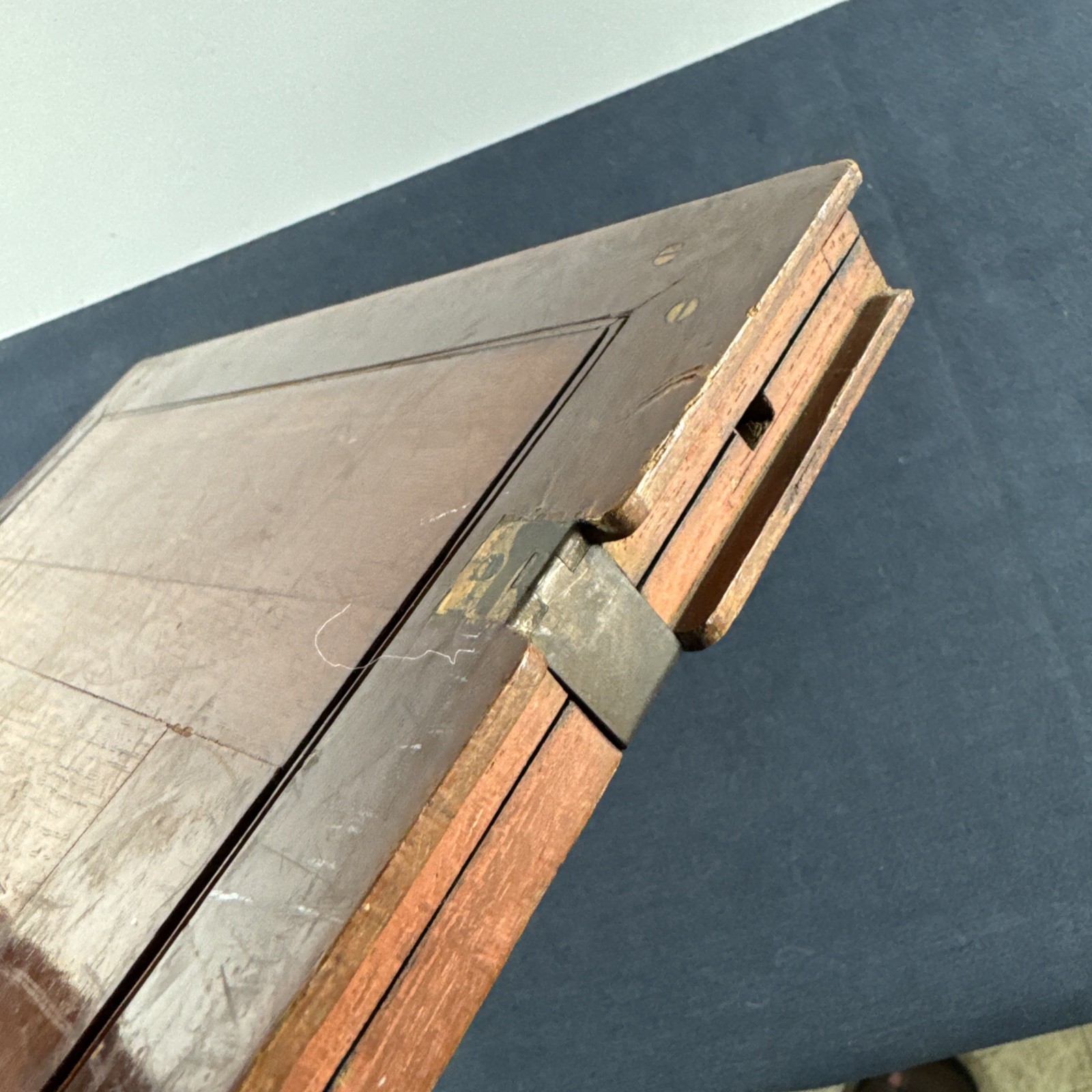 8×10 Double Sided Mahogany Book Style Glass Plate Holder Tailboard Wood Camera