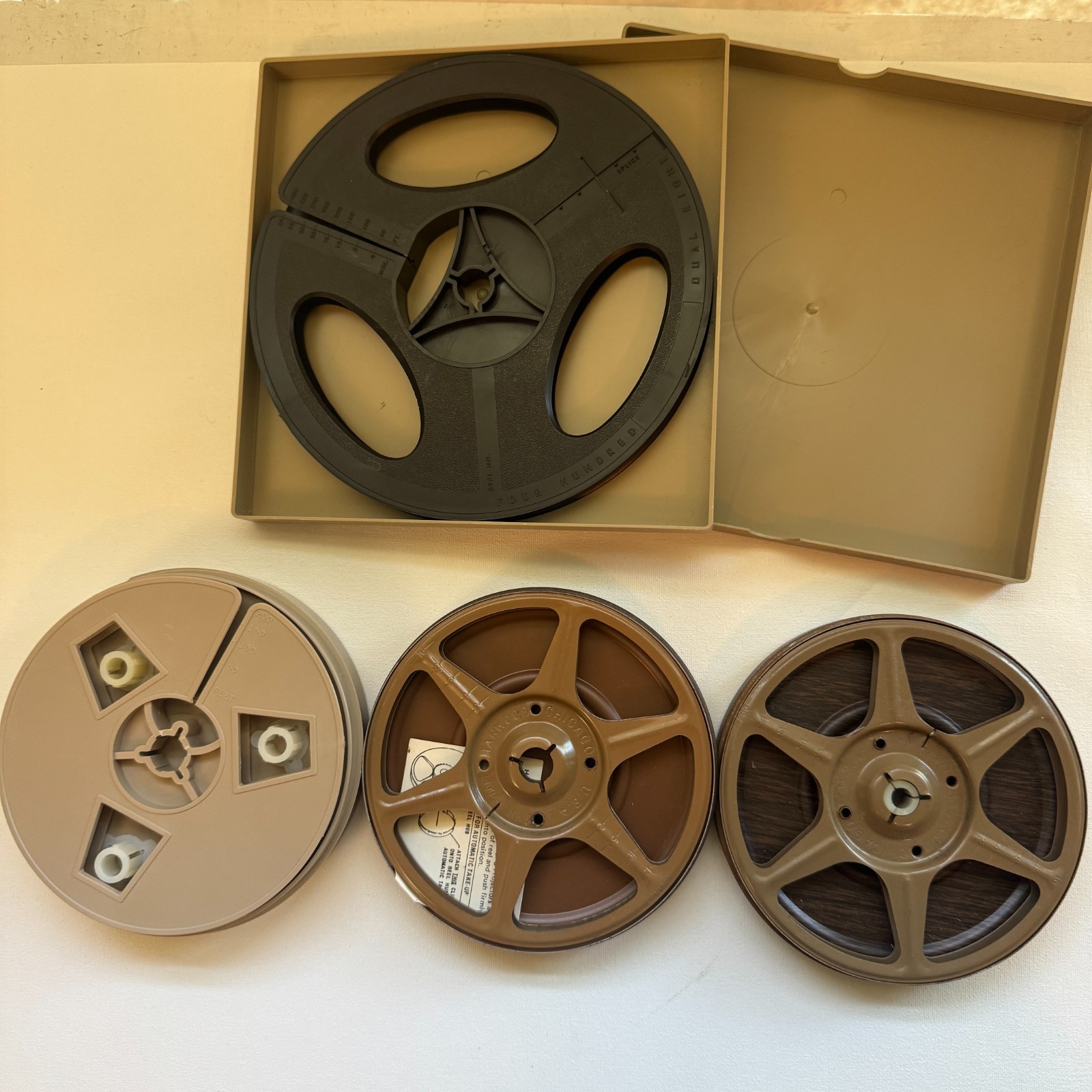 Dual 8 Take Up Reels – Three 5″, One 7″ – Harwood, Baia
