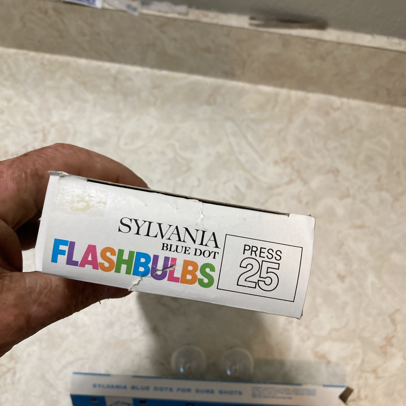 Vintage Sylvania Blue Dot Clear Flashbulbs 6 Ct. In 12 Ct. Box Press 25