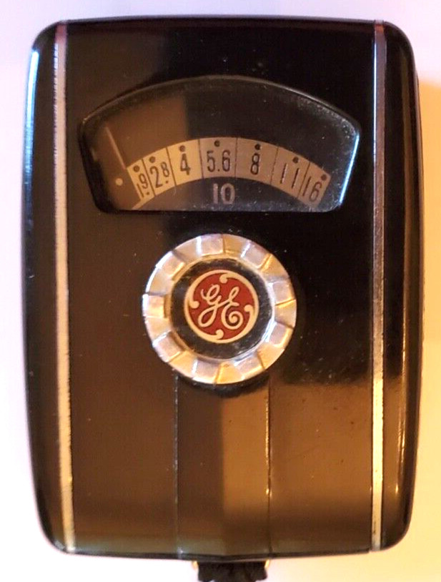 General Electric Mascot Type PR-30 Camera Exposure Meter w/ Strap Vintage 1950s