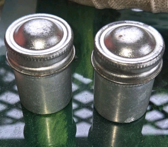 2 vintage aluminum film canisters