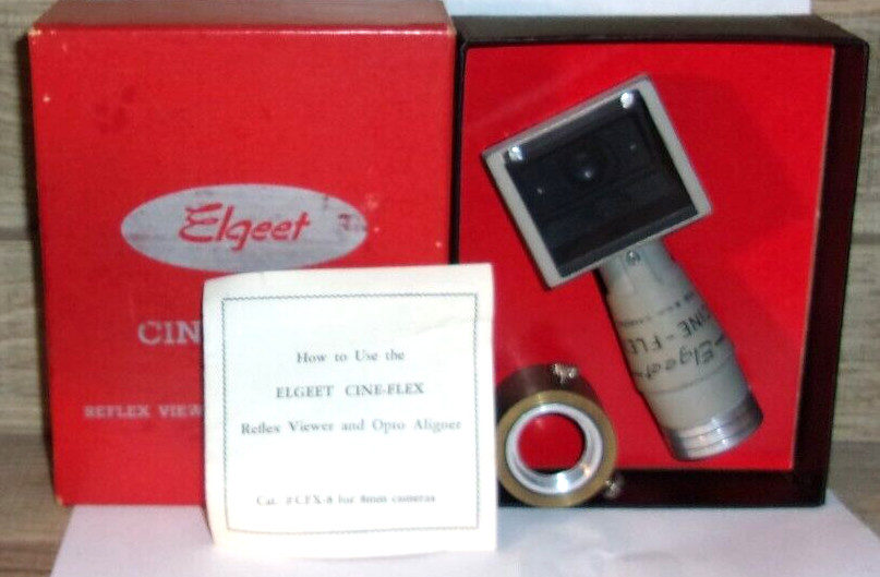 Vintage Elgeet Cineflex CFX-8 for 8MM film cameras Opto-Aligner Reflex Viewer