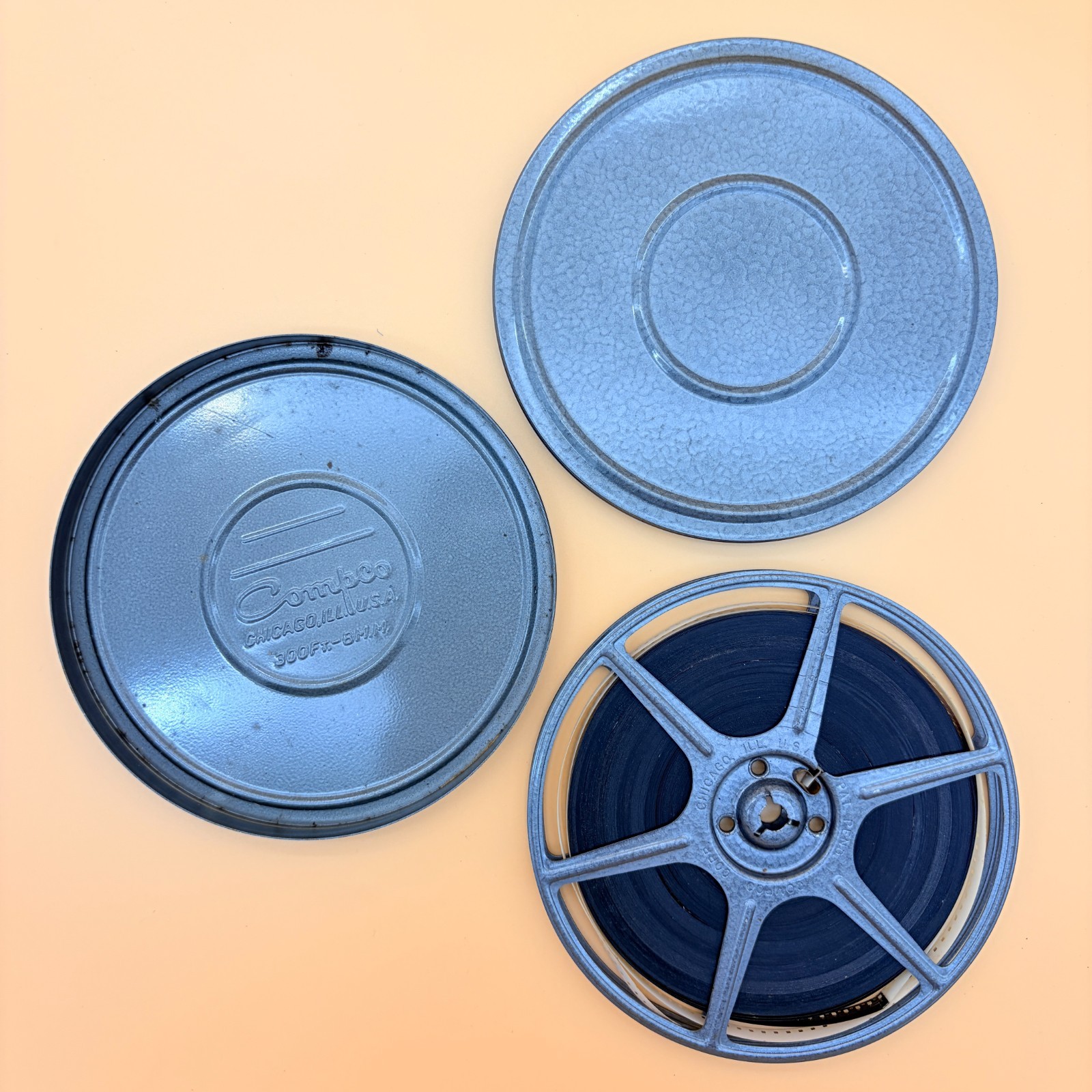 8mm Home Movie Film Reel Compco Metal 6 Inch 300ft Can Vintage Movie Film