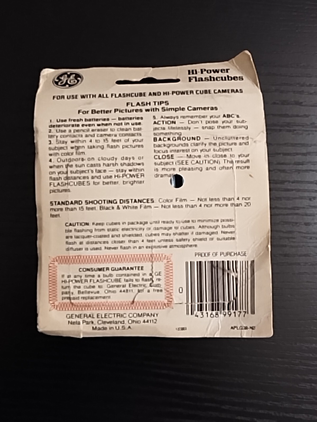 Vintage GE General Electric Flashcubes Flash Cubes 6-Pack Hi-Power