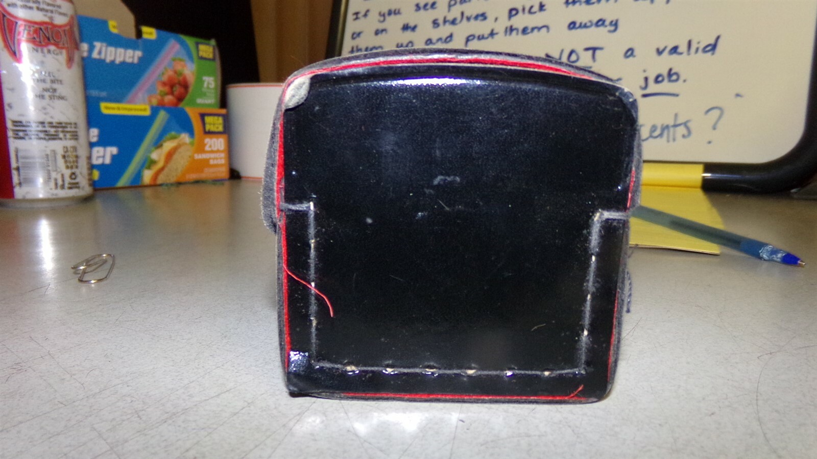 Black Leather Vintage Camera Lens Case w/ Red Interior *FREE SHIPPING*