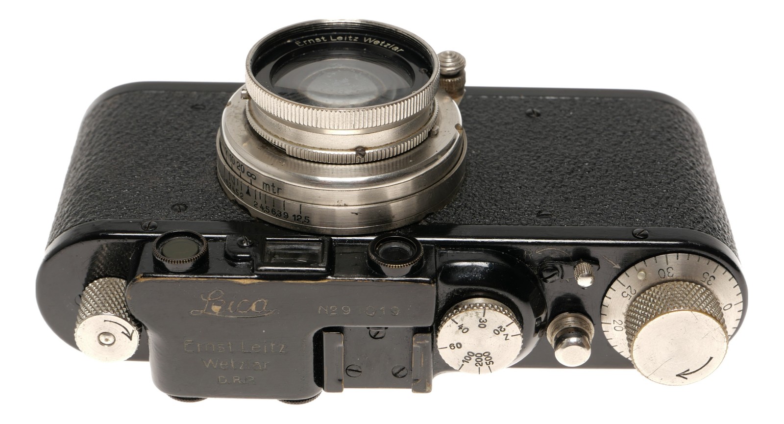 Leica II Black Rangefinder Camera Nickle Summar 5cm f/2 Lens