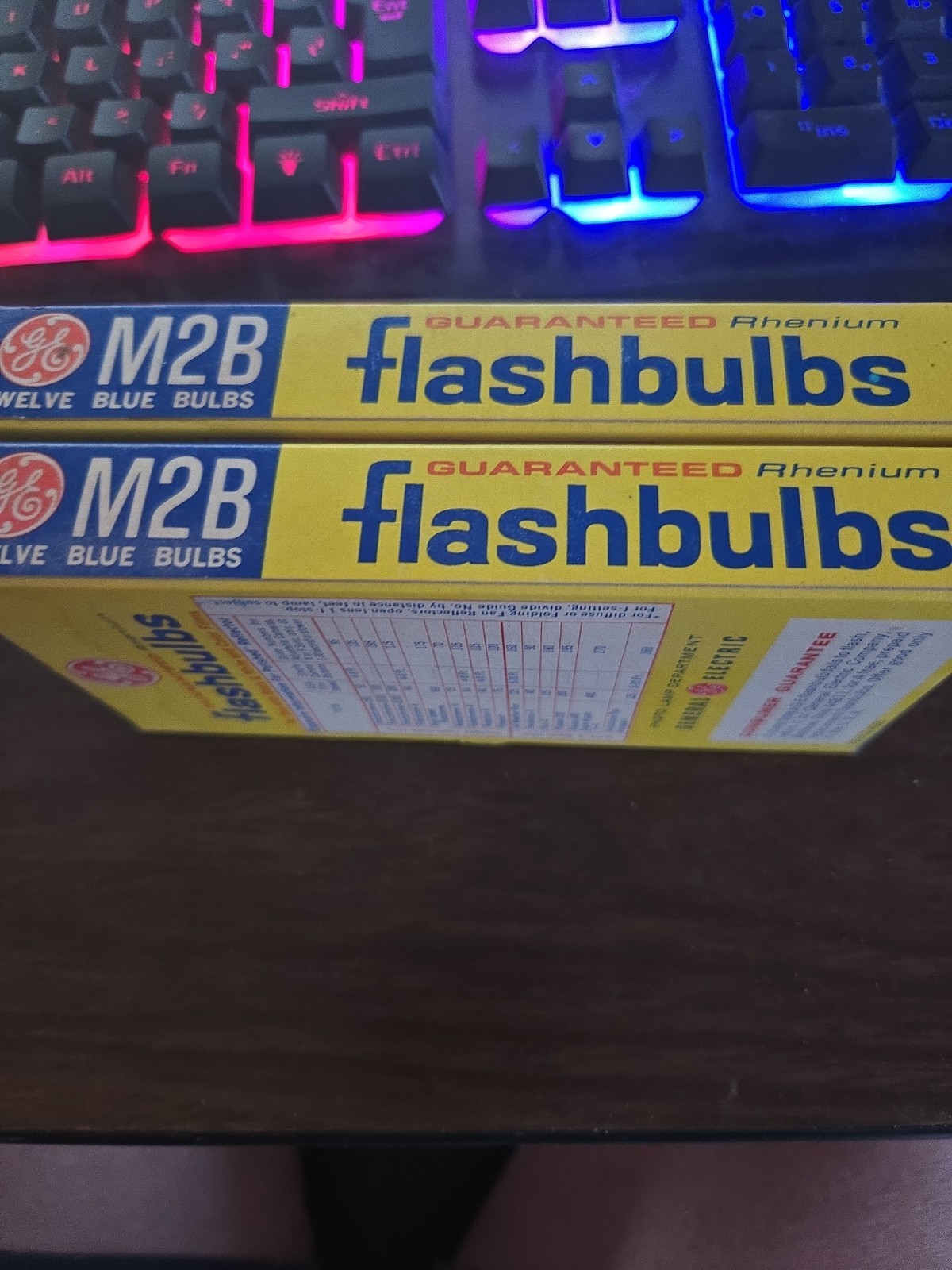 Lot of 2 Boxes GE Flashbulbs 24 M2B Blue Bulbs Vintage New Old Stock