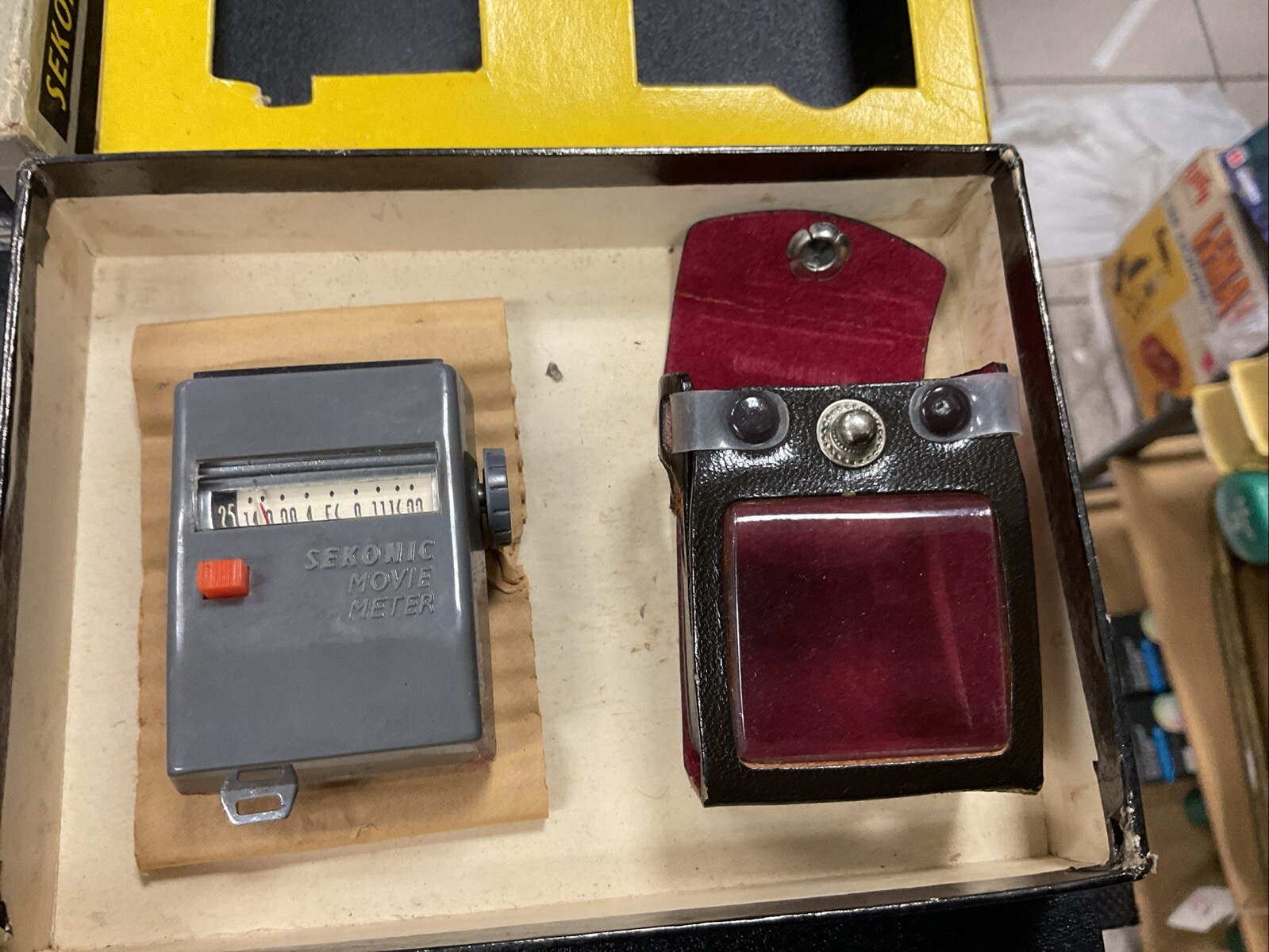 Vintage Sekonic Movie Meter L-78 Original Box And Case Old VTG Electric Mini