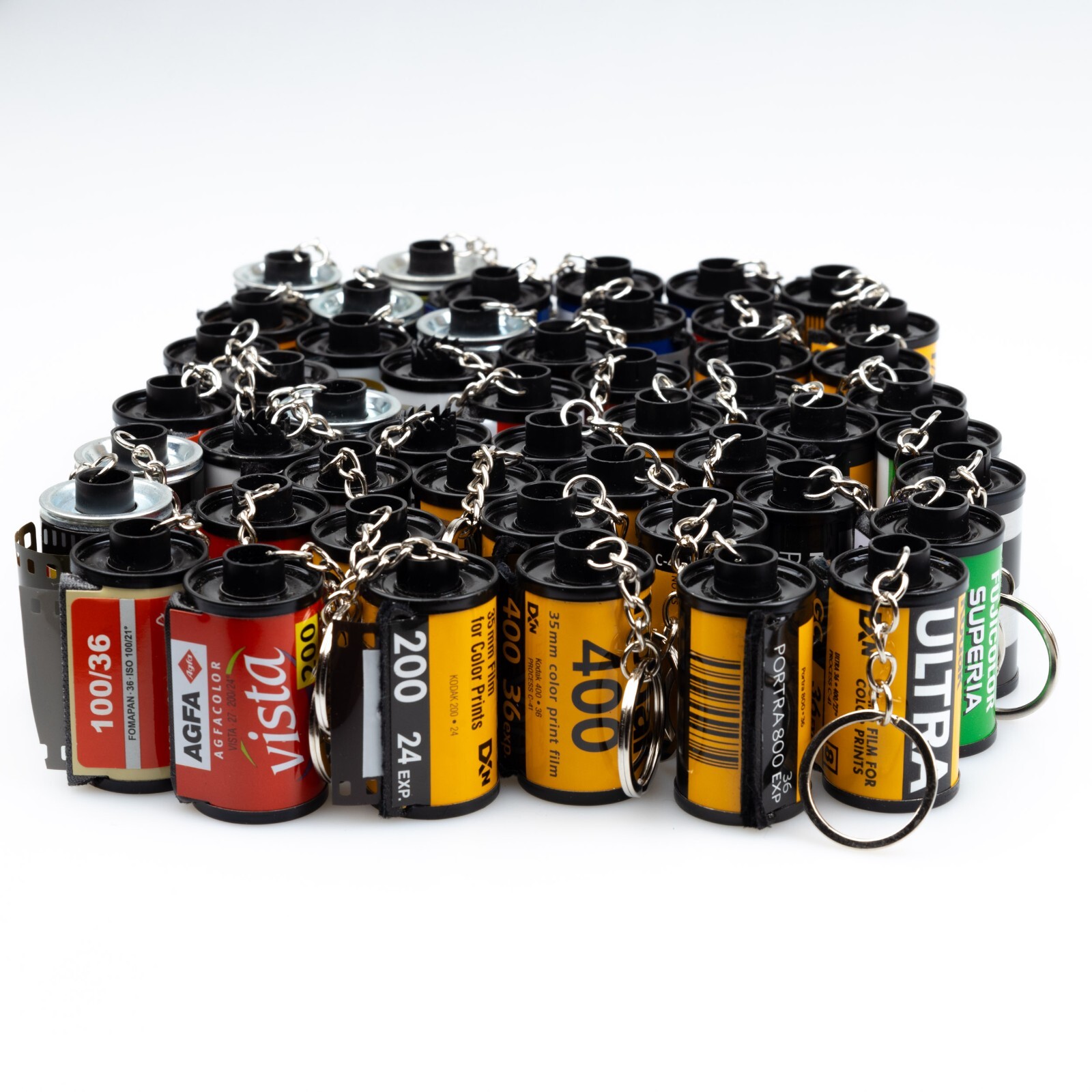 1pc Kodak Fujifilm Agfa Cinestill Ilford Keychain 35mm Film Canister Keyring