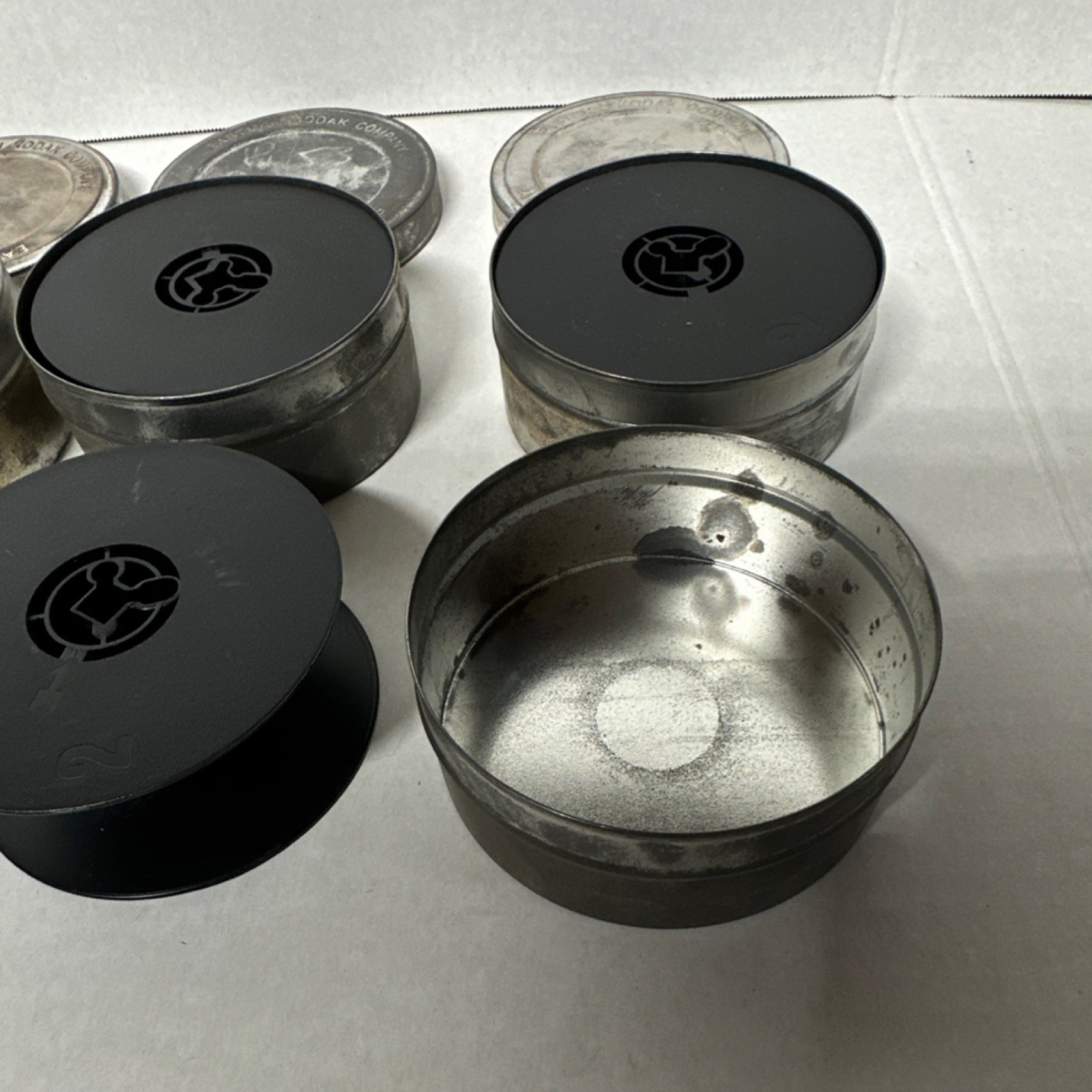 Eastman Kodak Company Lot of 6 Metal Film Canisters & Reels Vintage