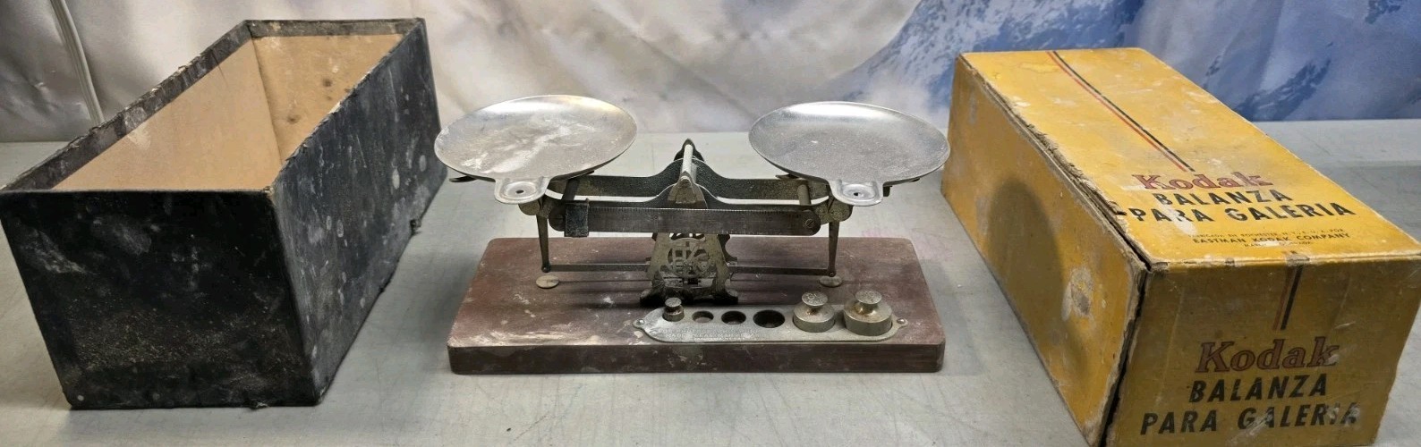 🔥 Antique Eastman Kodak Photographic Balance Scale W/ Box WW2 NEED CLEAN
