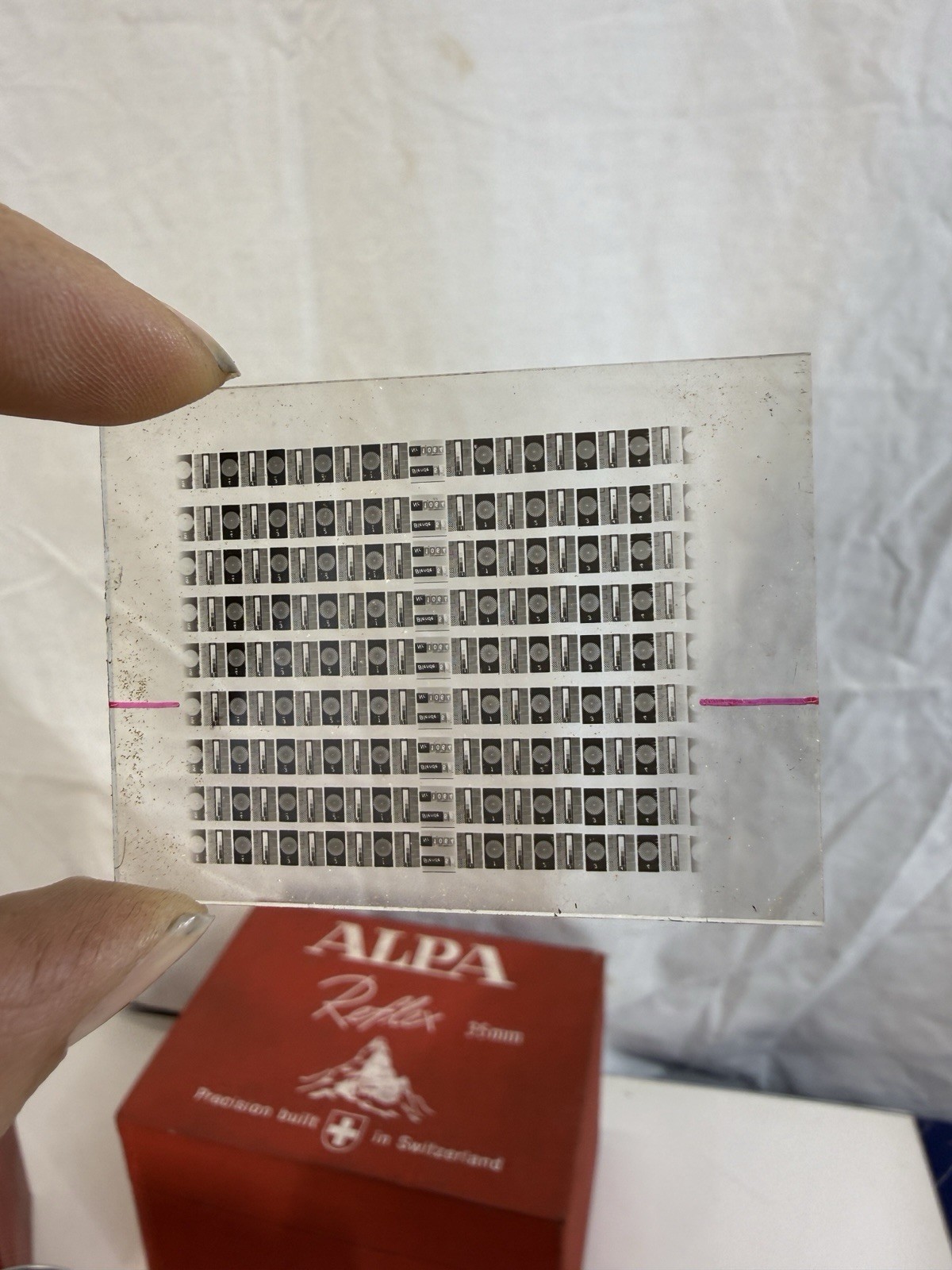 Vintage ALPA Reflex 8b Box Manual Lot w/ Kilfitt Test Plate Kinoptik Box GoldE