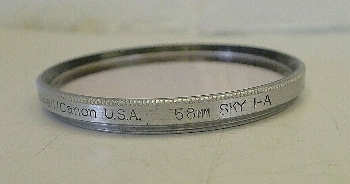 Bell & Howell / Canon 58mm Sky 1-A Lens Filter – Made in U.S.A. – RARE