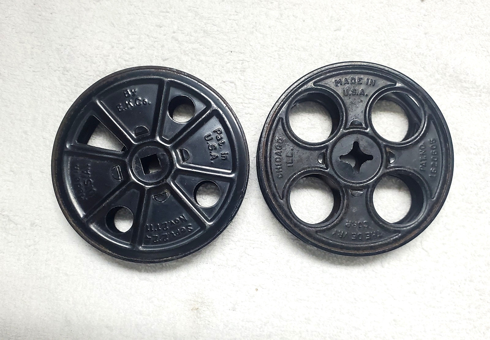 Vintage Kodak (E.K. Co.) & Devry Corp. Metal 16mm Film Reels -1930s- 3 5/8″