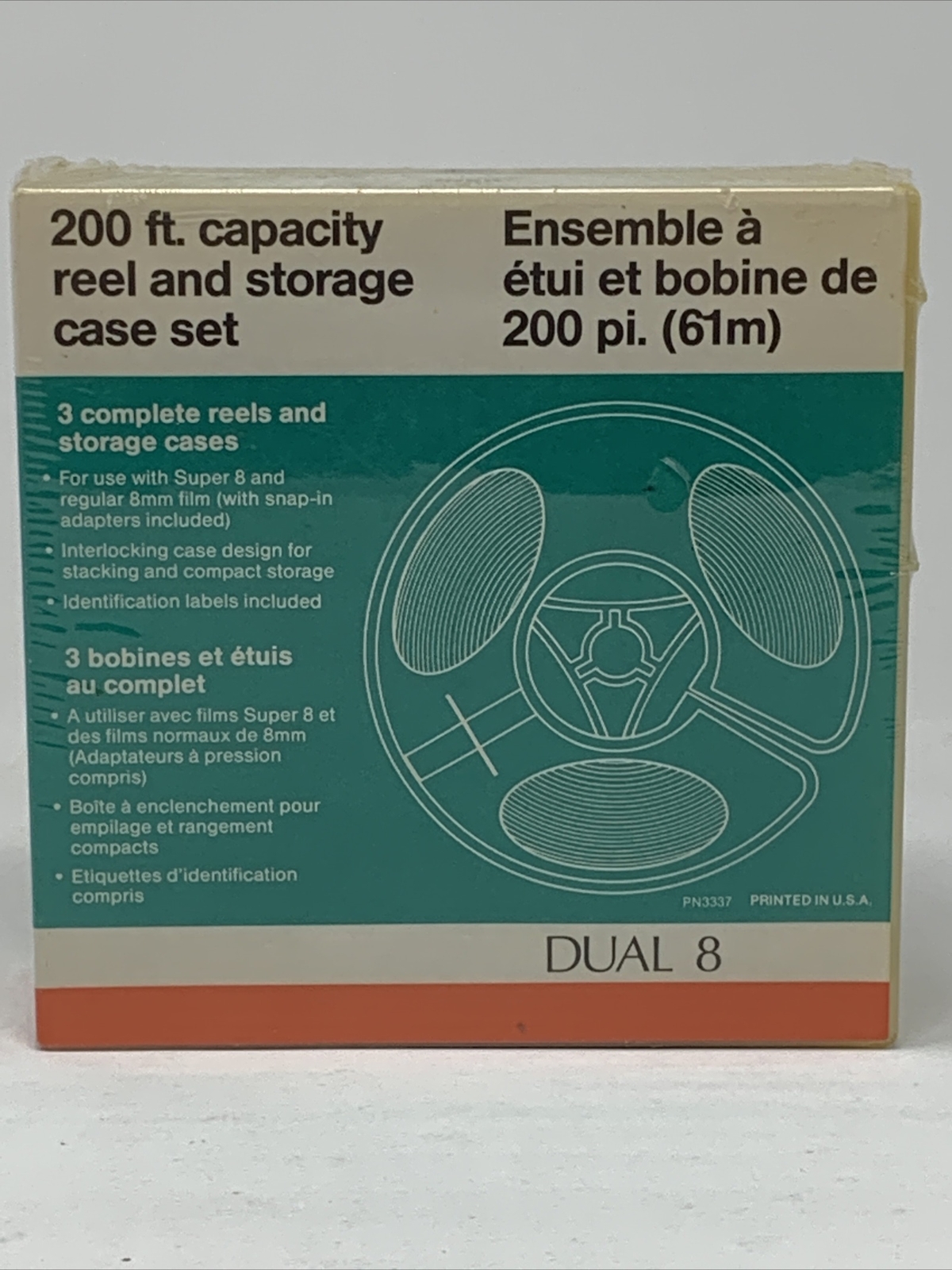 Dual 8 Super 8 & 8mm Reel And Storage Case Set 3 Pack New Sealed 200 Ft Capacity