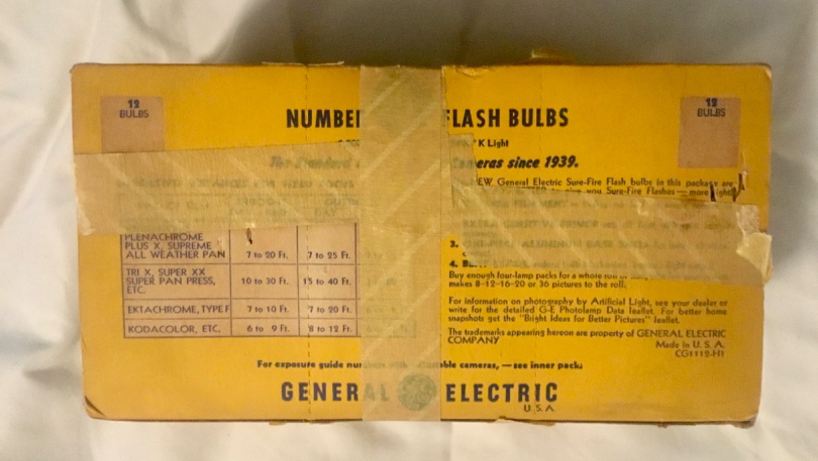 lot of 3 boxes of 12 each (total- 36 bulbs) GE General Electric #5 Flashbulbs
