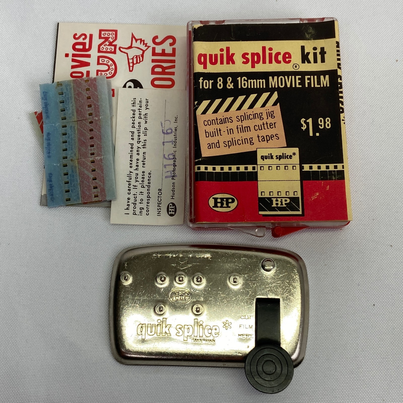 Vintage Quik Splice HIP (HPI) 8mm Hand Splicer Complete Case And Instructions