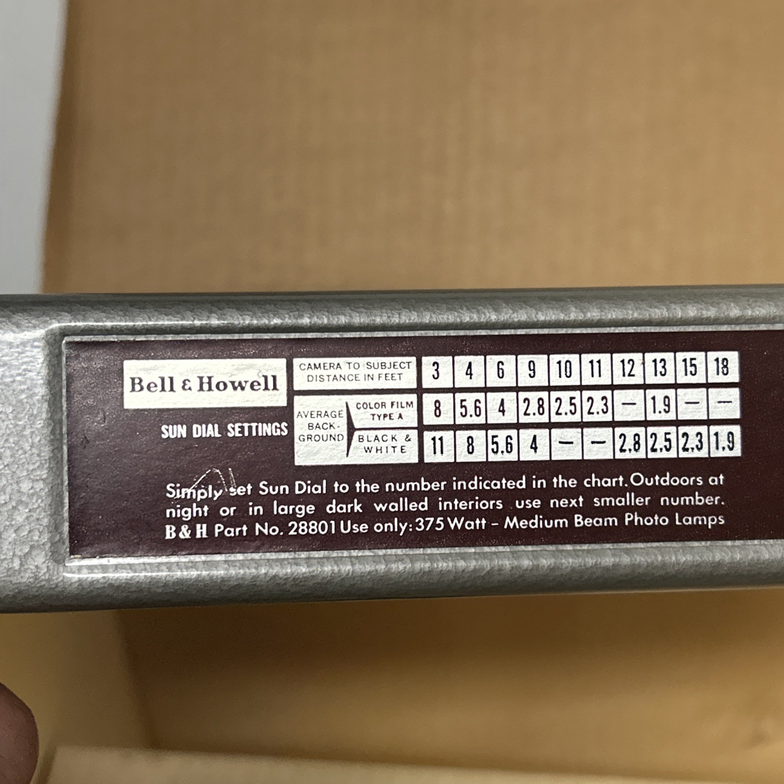 VTG Bell & Howell Light For Indoor Movies 28801 Photography Works 1 Bulb Box