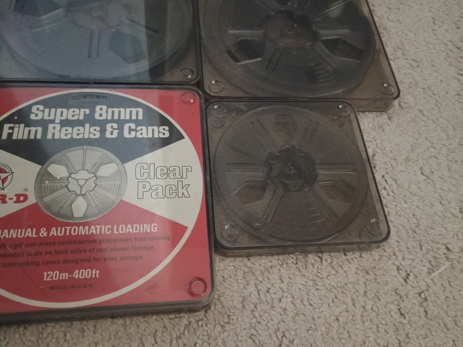 Tuscan Star-D dual 8mm film reels,cans Automatic load 400ft ,200ft 6 Lot