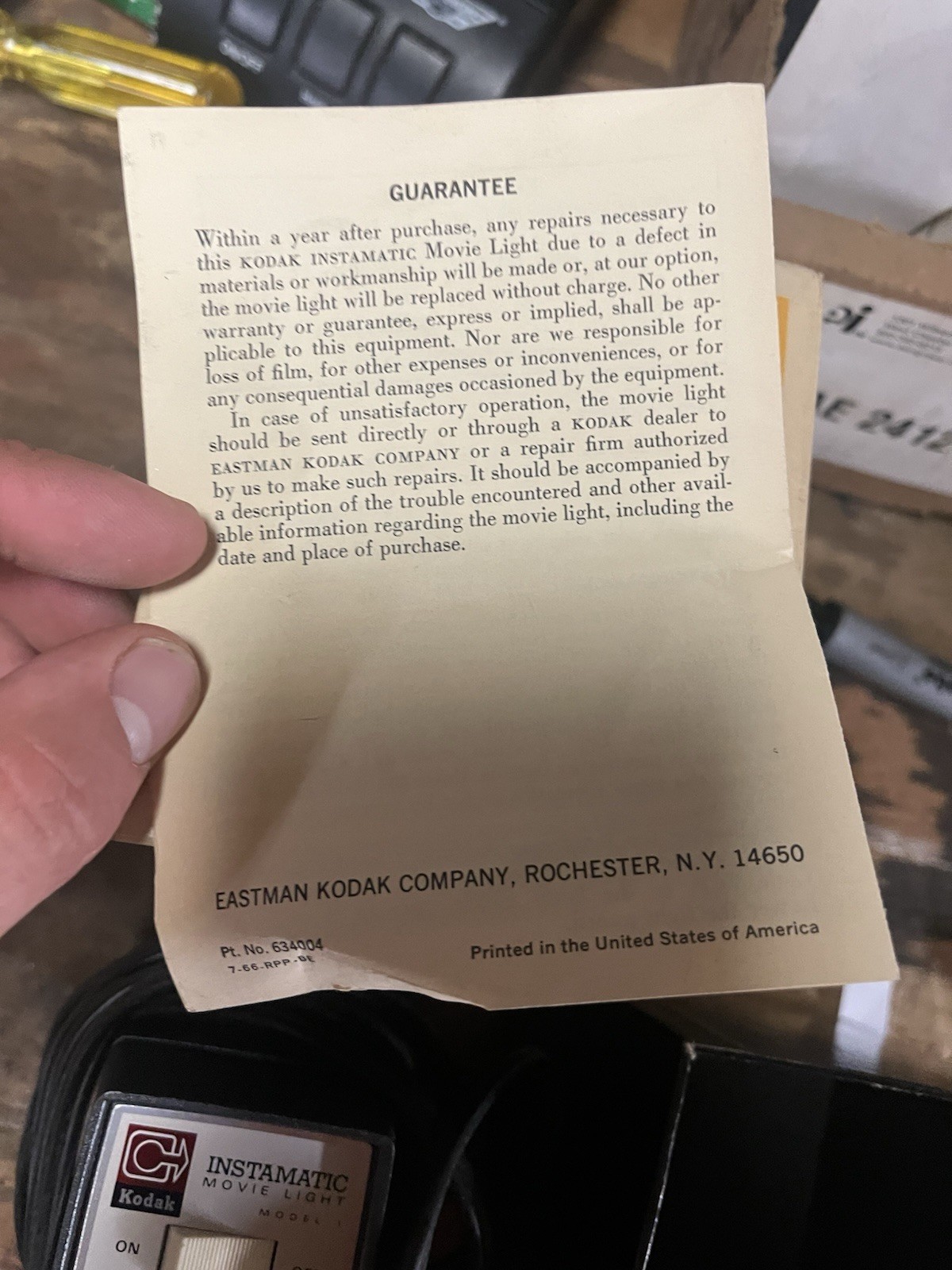 Kodak Instamatic Movie Studio Light Model 1 Original Box And Istructions