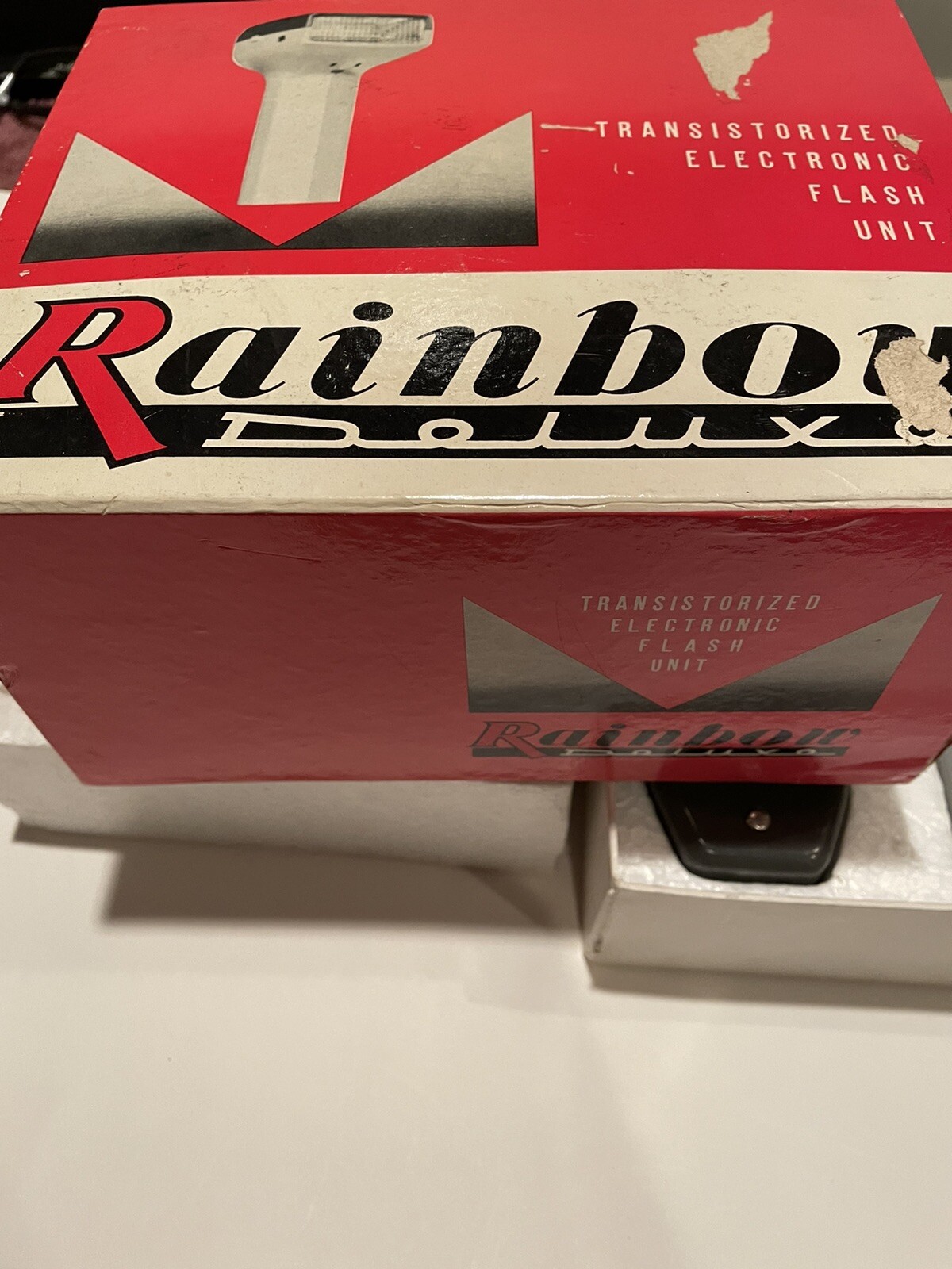 Rainbow Deluxe Electronic Flash Gun Unit w/ Original Box & Charger Vintage
